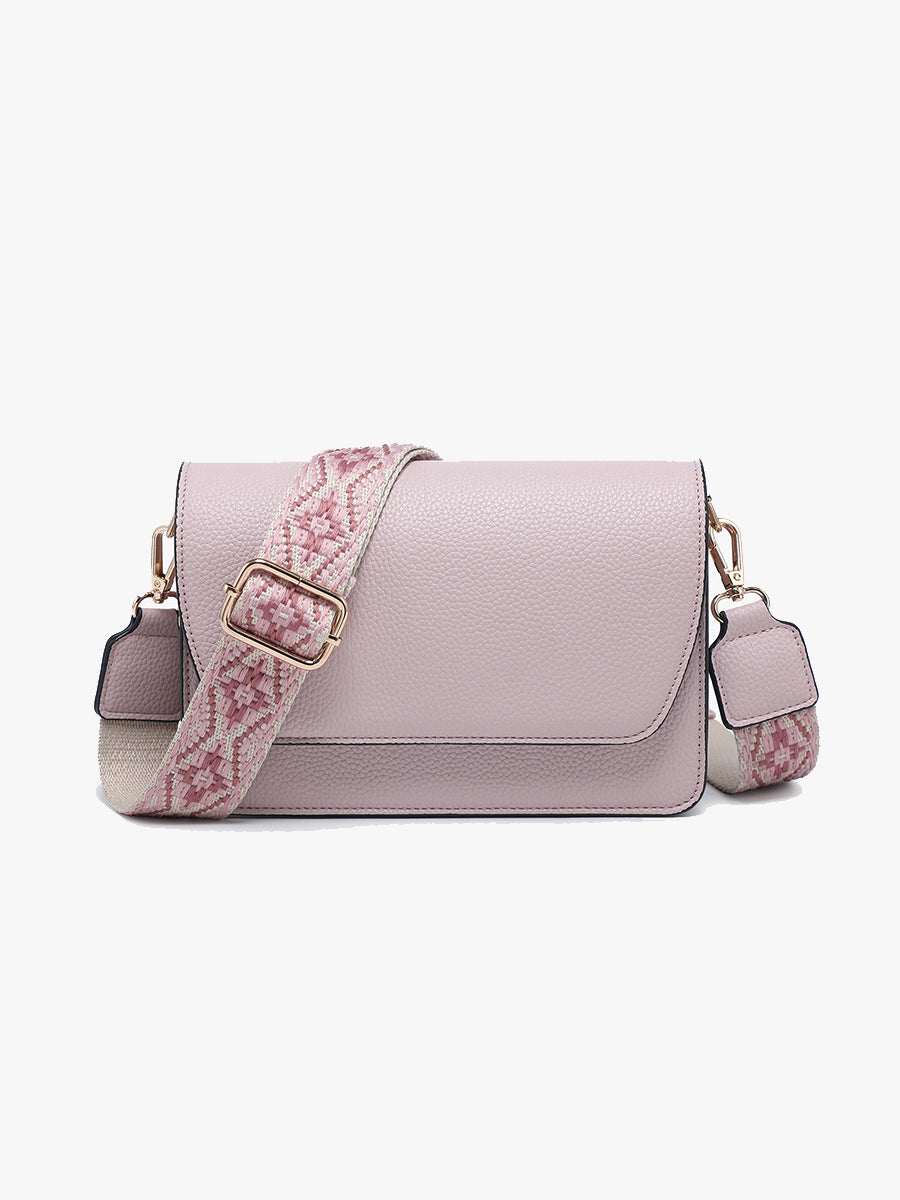 Noah Vegan Guitar Strap Crossbody Pastel Purple - Jen & Co. vegan handbag