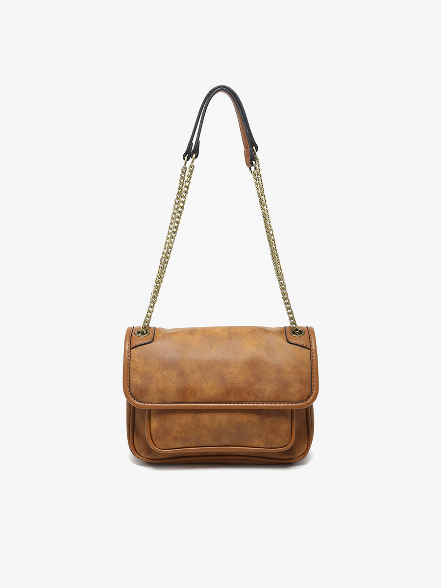 Nola Vegan Suede Crossbody Tan - Jen & Co. vegan handbag