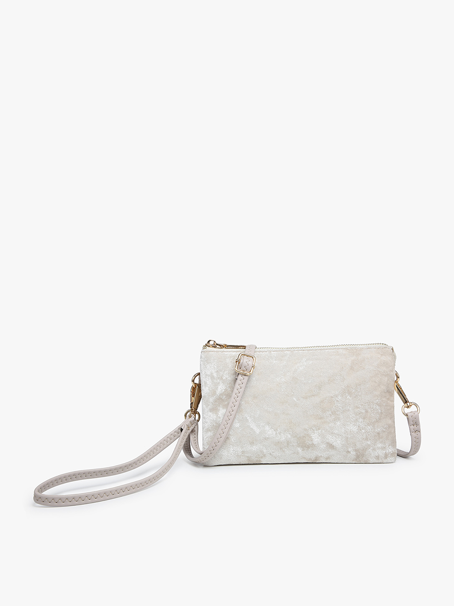 Riley Velvet Crossbody White - Jen & Co. vegan handbag