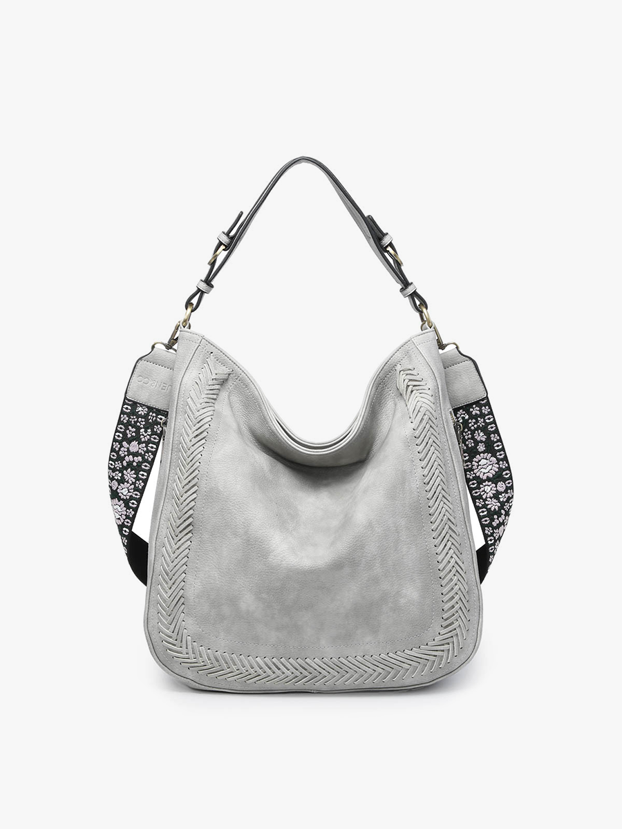 Aris Vegan Hobo Lt. Grey - Jen & Co. vegan handbag