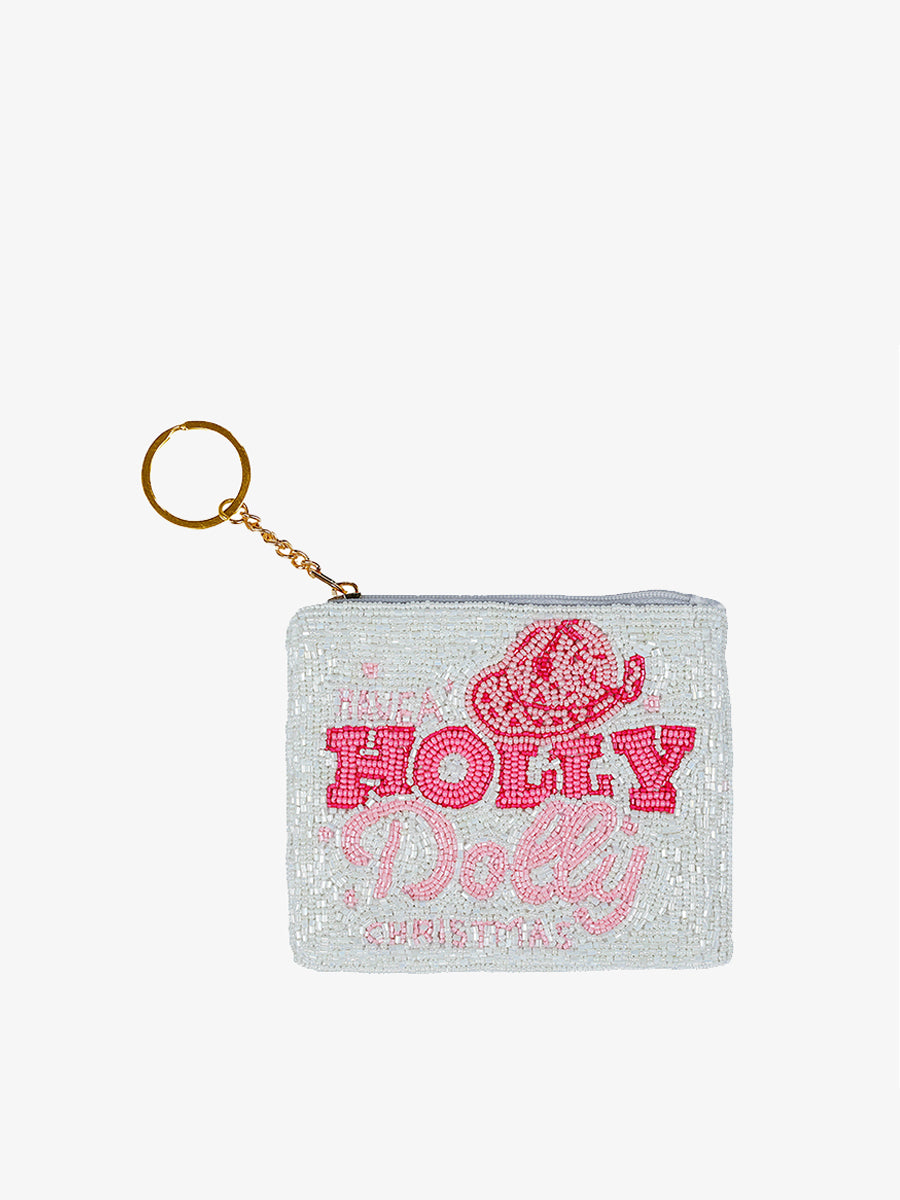 Ricki Beaded Coin Pouch Holly Dolly - Jen & Co. vegan handbag