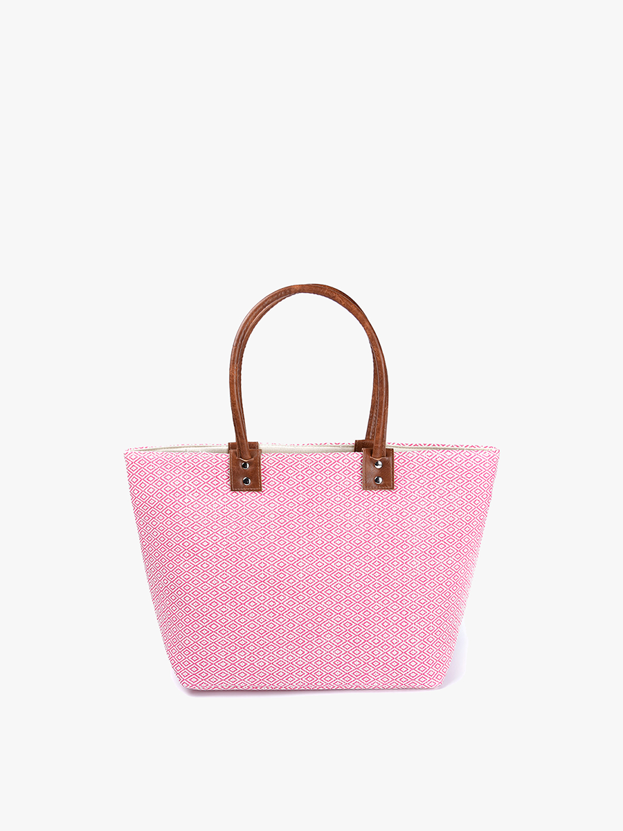 Angelica Vegan Aztec Straw Tote