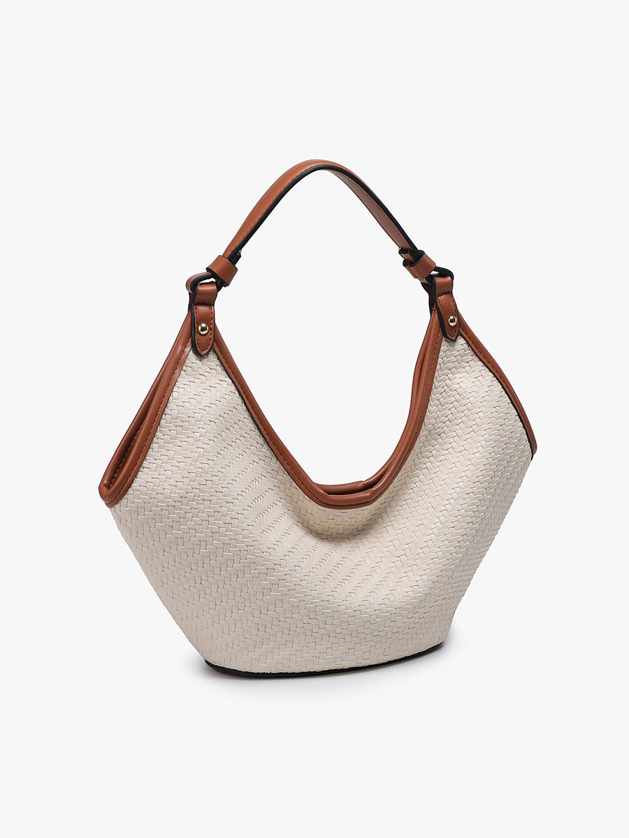 Jade Vegan Faux Woven Hobo