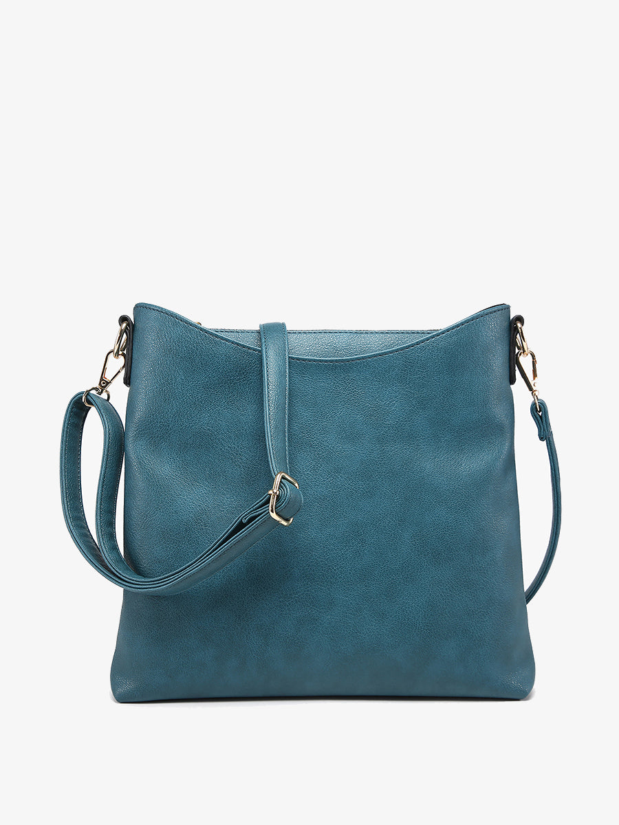 Emma Vegan Crossbody in Peacock - Jen & Co. vegan handbag