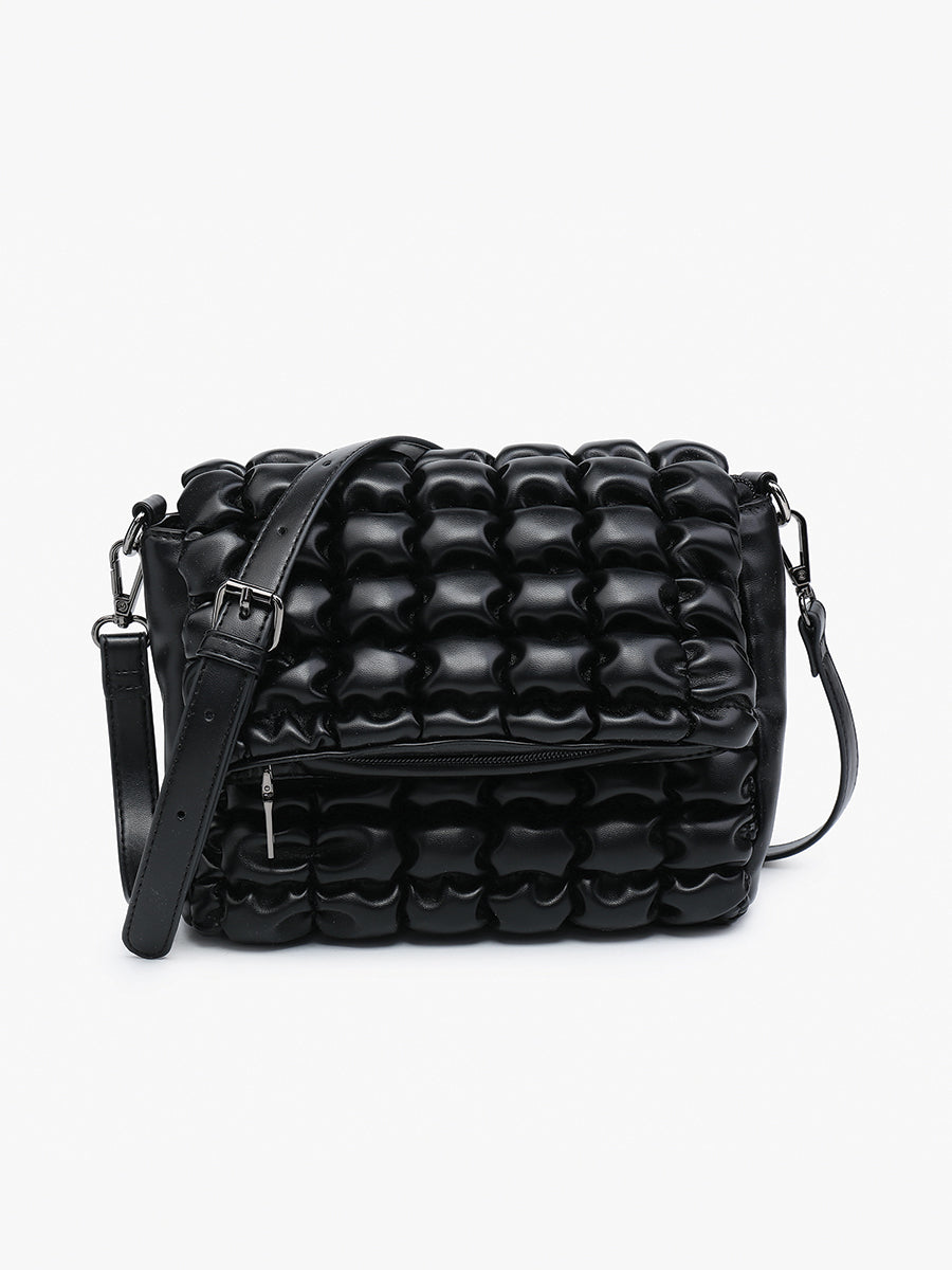 Naomi Vegan Quilted Crossbody Black - Jen & Co. vegan handbag