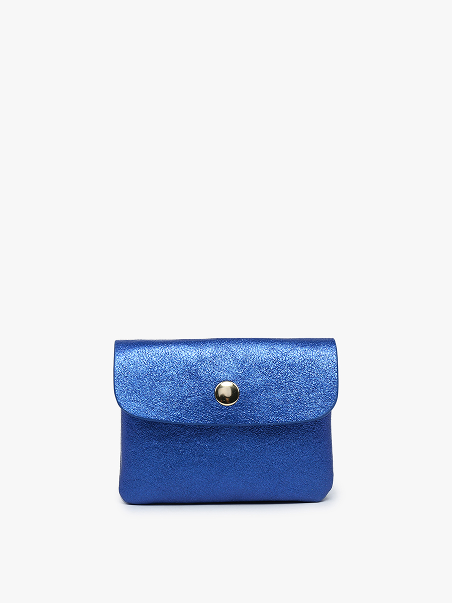 Ethel Vegan Clutch Blue - Jen & Co. vegan handbag