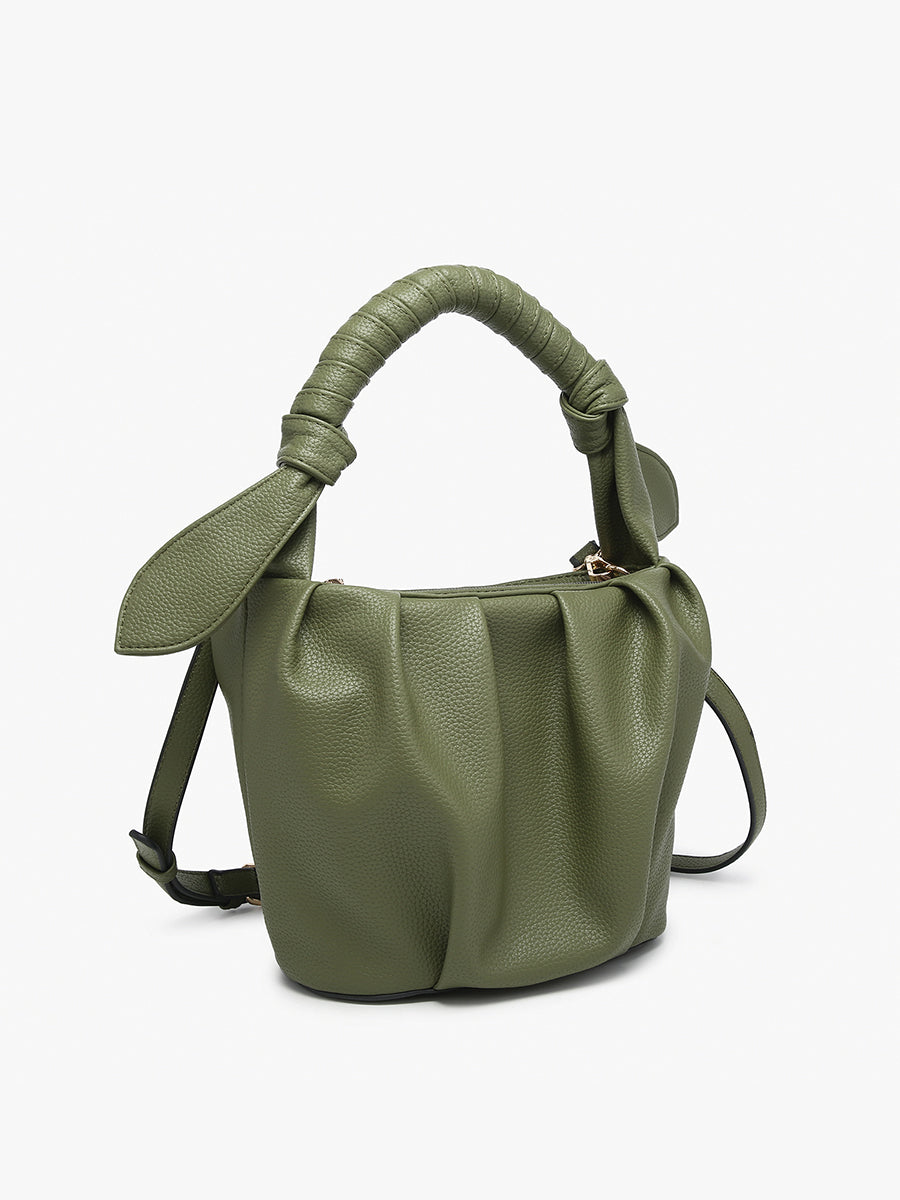 Lacey Vegan Pleated Bucket Bag