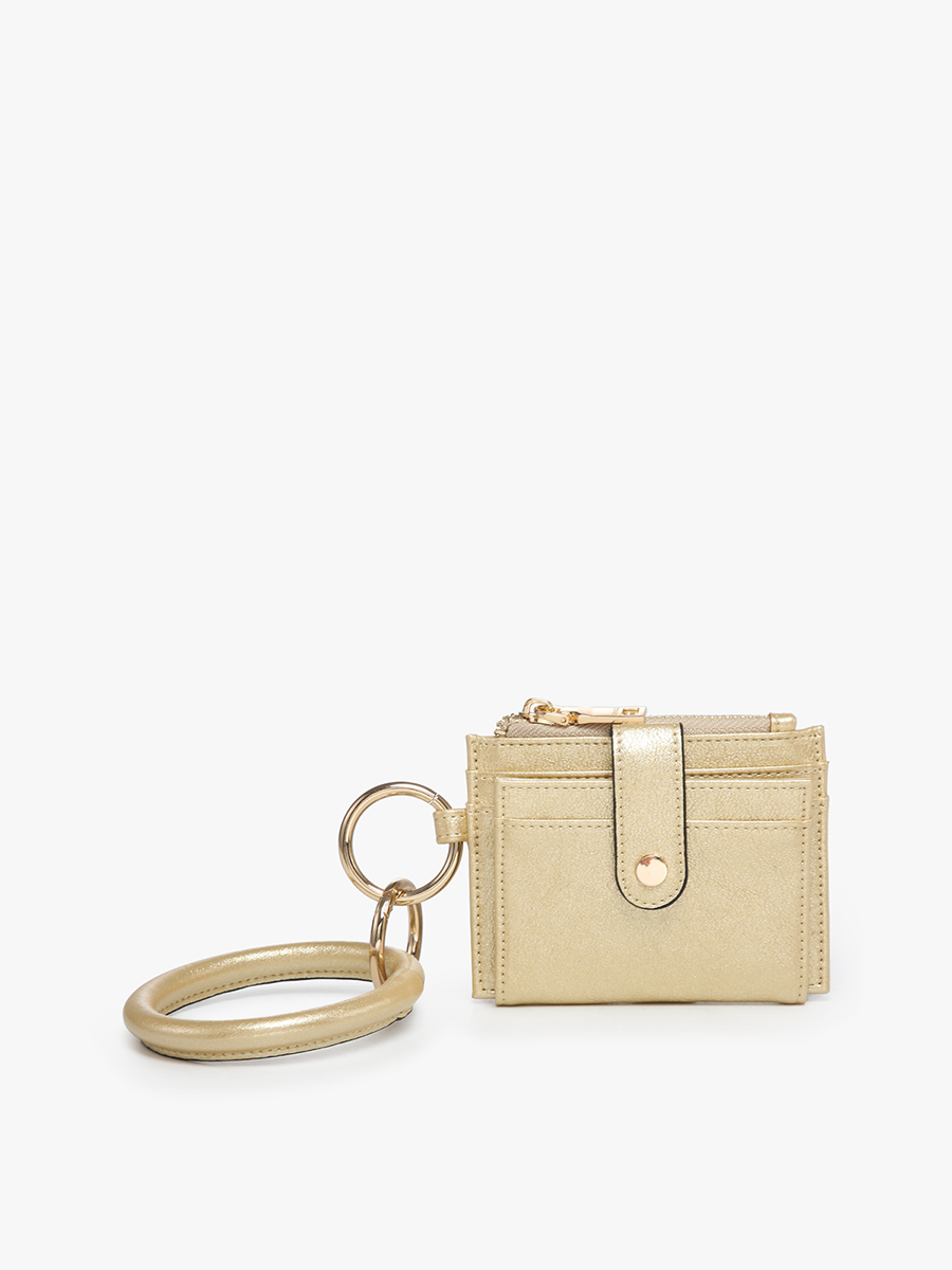 Sammie Vegan Wallet w/ Bangle in Lt. Gold - Jen & Co. vegan handbag