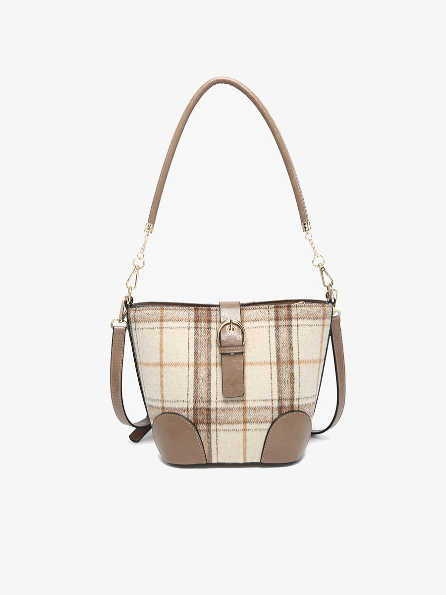 Georgina Plaid Bucket Bag