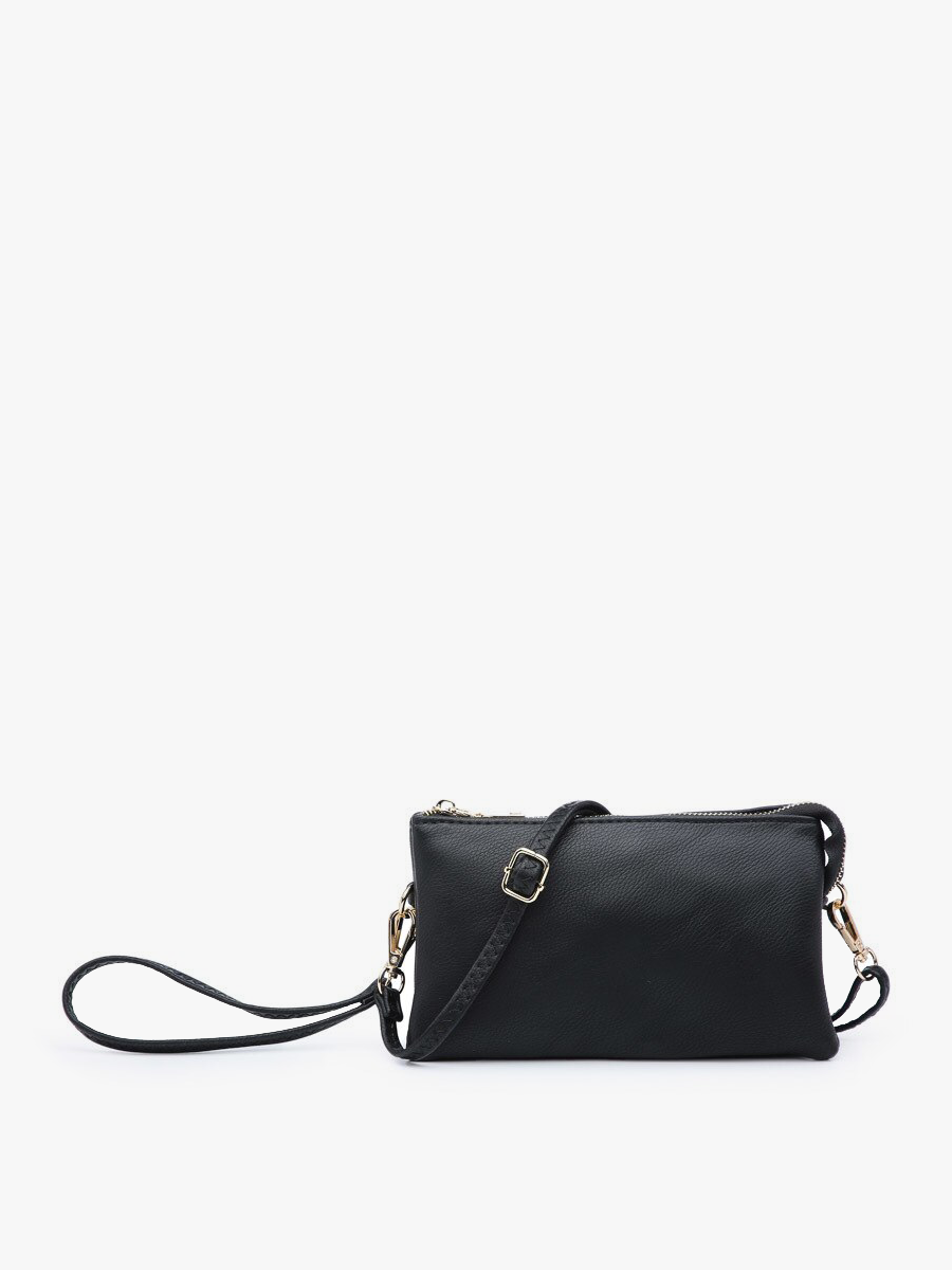 Riley Vegan Crossbody in Black - Jen & Co. vegan handbag