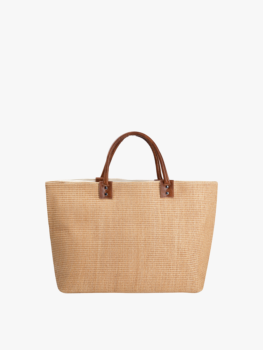 Hazel Lg Vegan Straw Tote