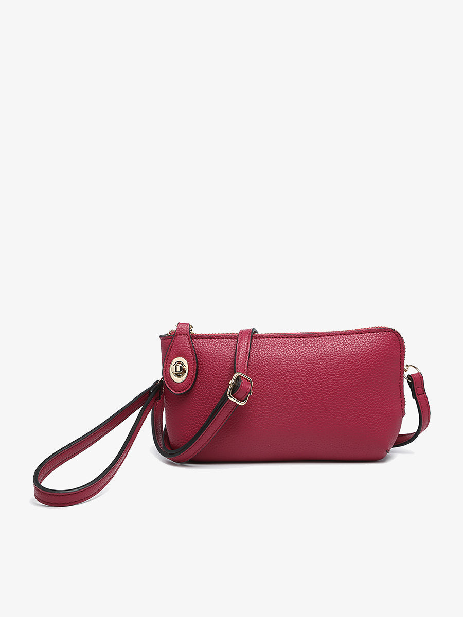 Kendall Vegan Crossbody in Dark Ruby - Jen & Co. vegan handbag