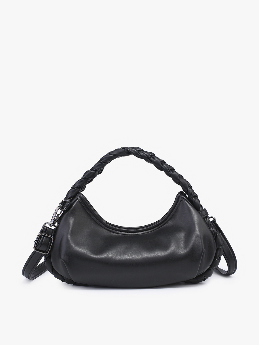 Juliette Vegan Half-Moon Bag Black - Jen & Co. vegan handbag