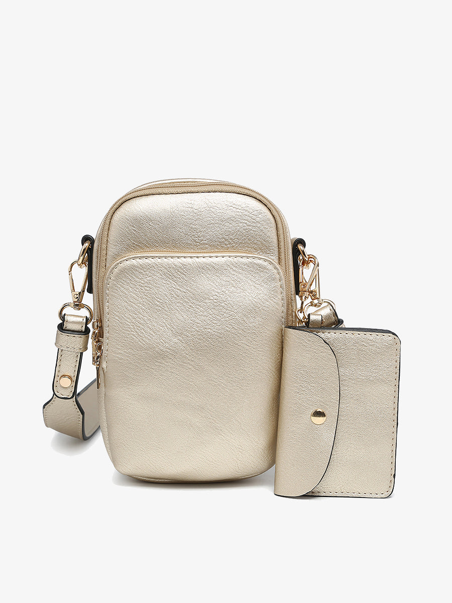 Parker Vegan Crossbody Lt. Gold - Jen & Co. vegan handbag