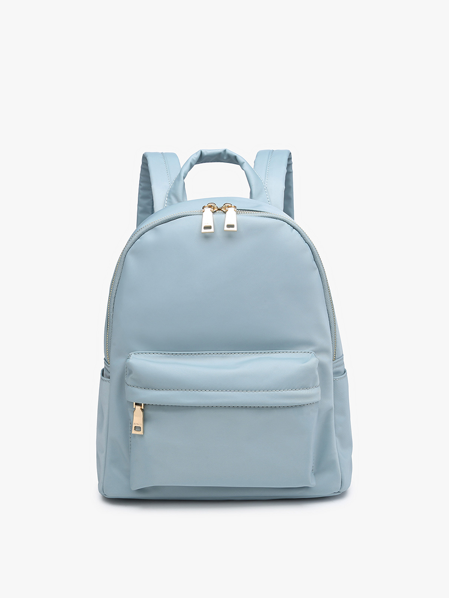 Phina Vegan Nylon Backpack Grey-Blue - Jen & Co. vegan handbag