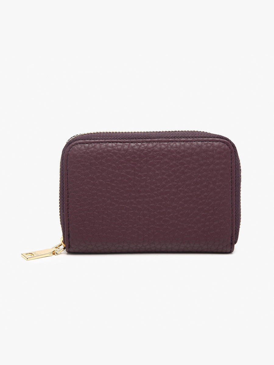 Alessia Vegan Zip-Around Wallet in Plum - Jen & Co. vegan handbag