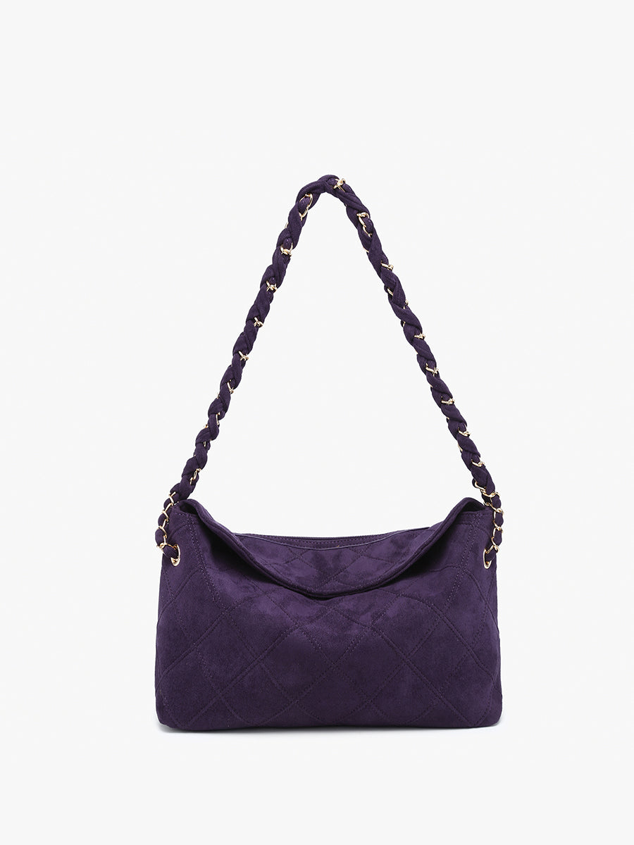 Dominique Faux Suede Shoulder Bag – Jen & Co.