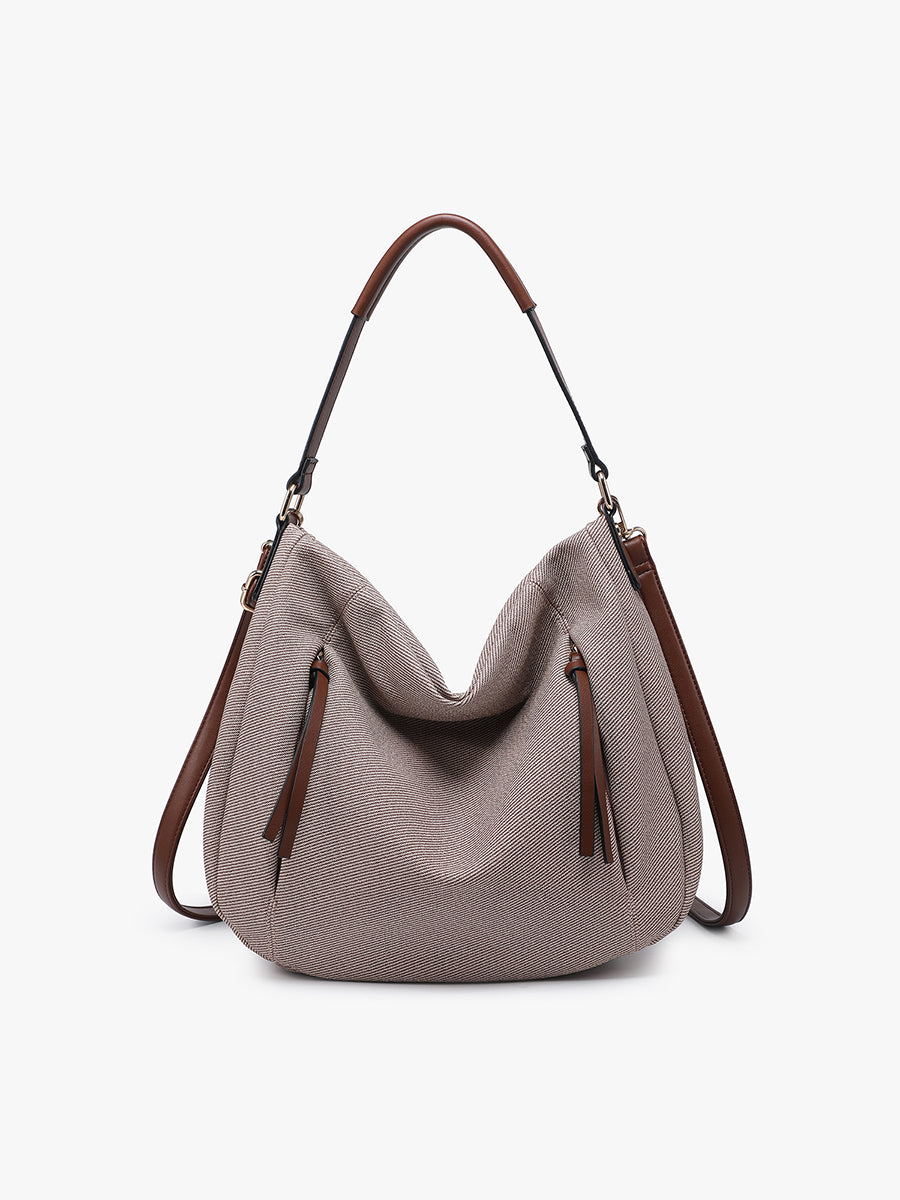 Hailey Faux Canvas Hobo