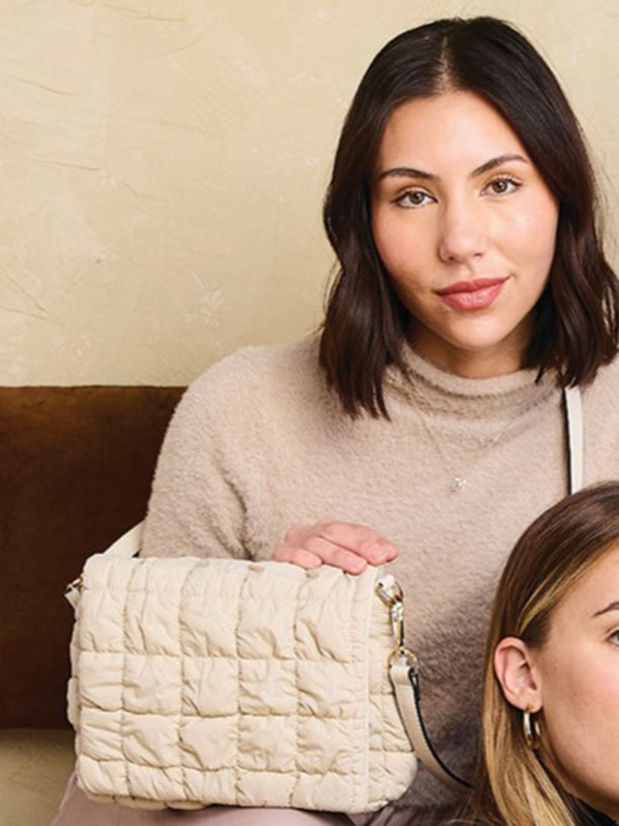 Tegan Quilted Nylon Crossbody - Jen & Co. vegan handbag