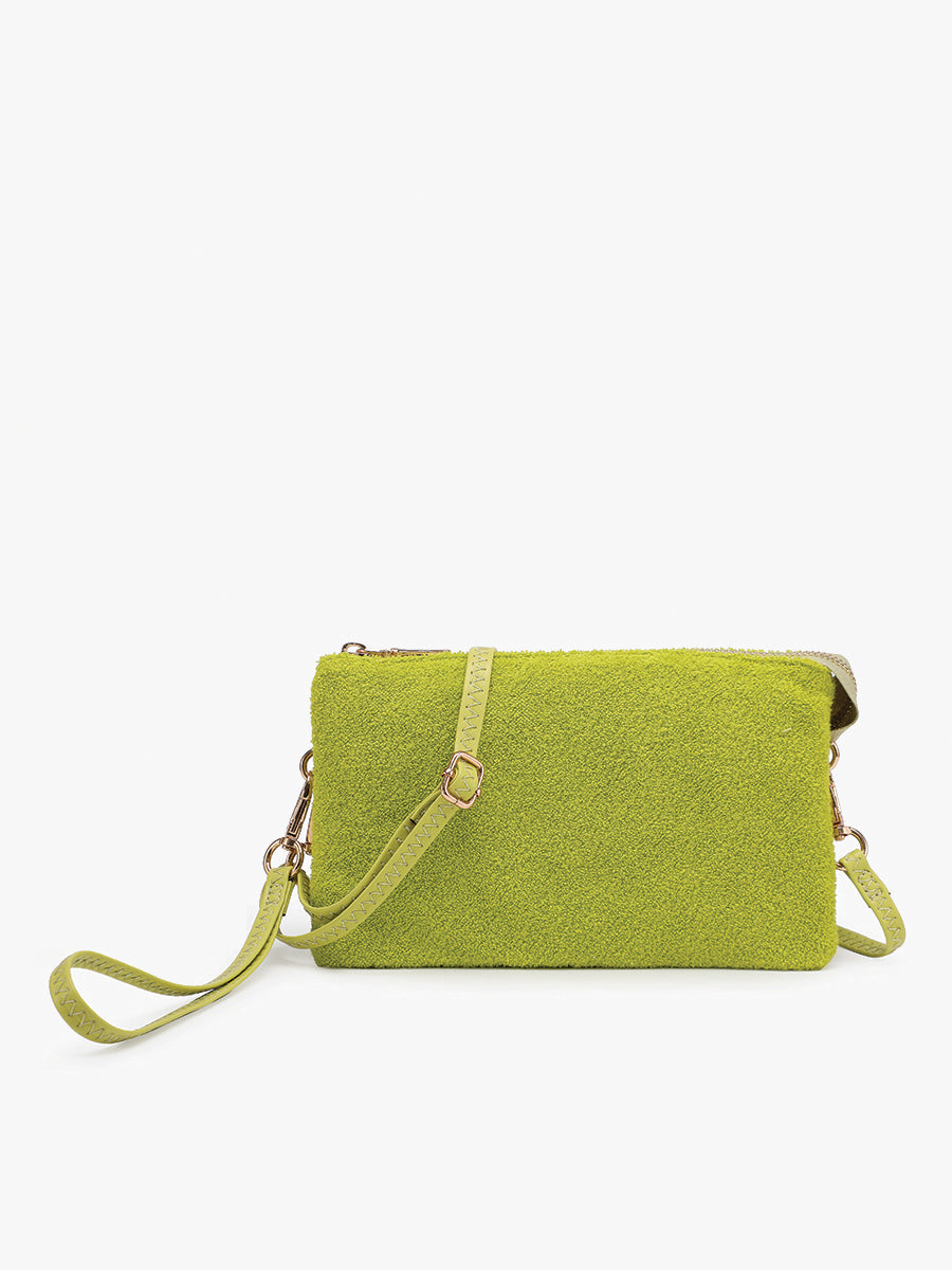 Riley Terry Cloth Crossbody in Chartreuse - Jen & Co. vegan handbag
