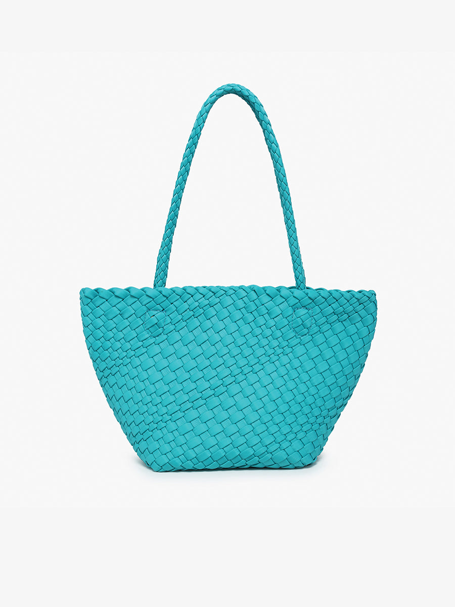 Ava Handwoven Bucket Bag/Tote Turquoise