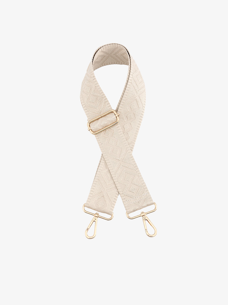 Bohemian Guitar Strap in Off White - Jen & Co. vegan handbag