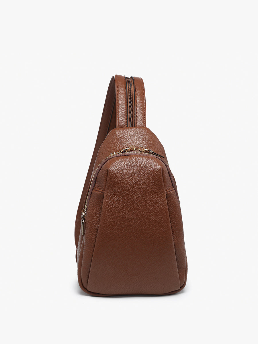 Ari Vegan Convertible Sling Bag Brown - Jen & Co. vegan handbag