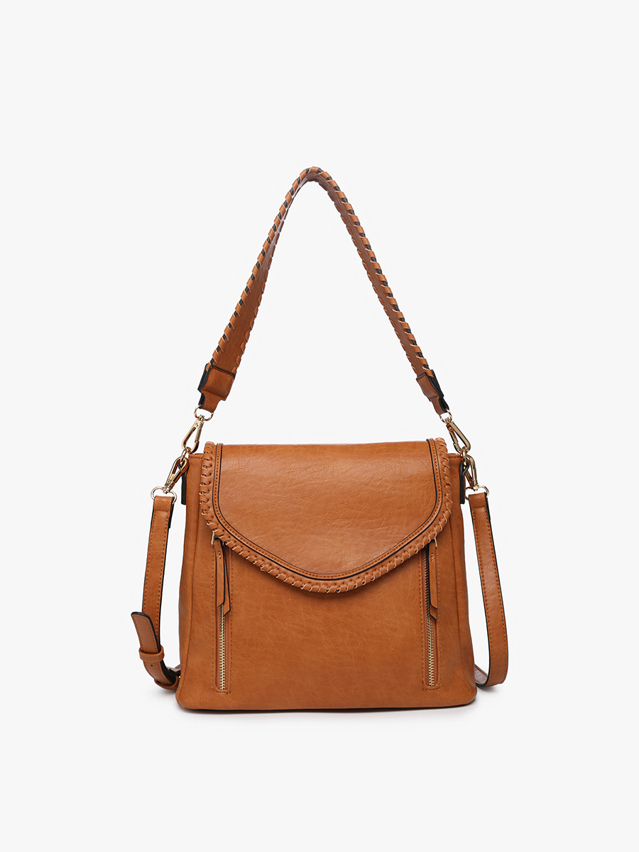 Lorelei Vegan Crossbody Lt. Brown - Jen & Co. vegan handbag
