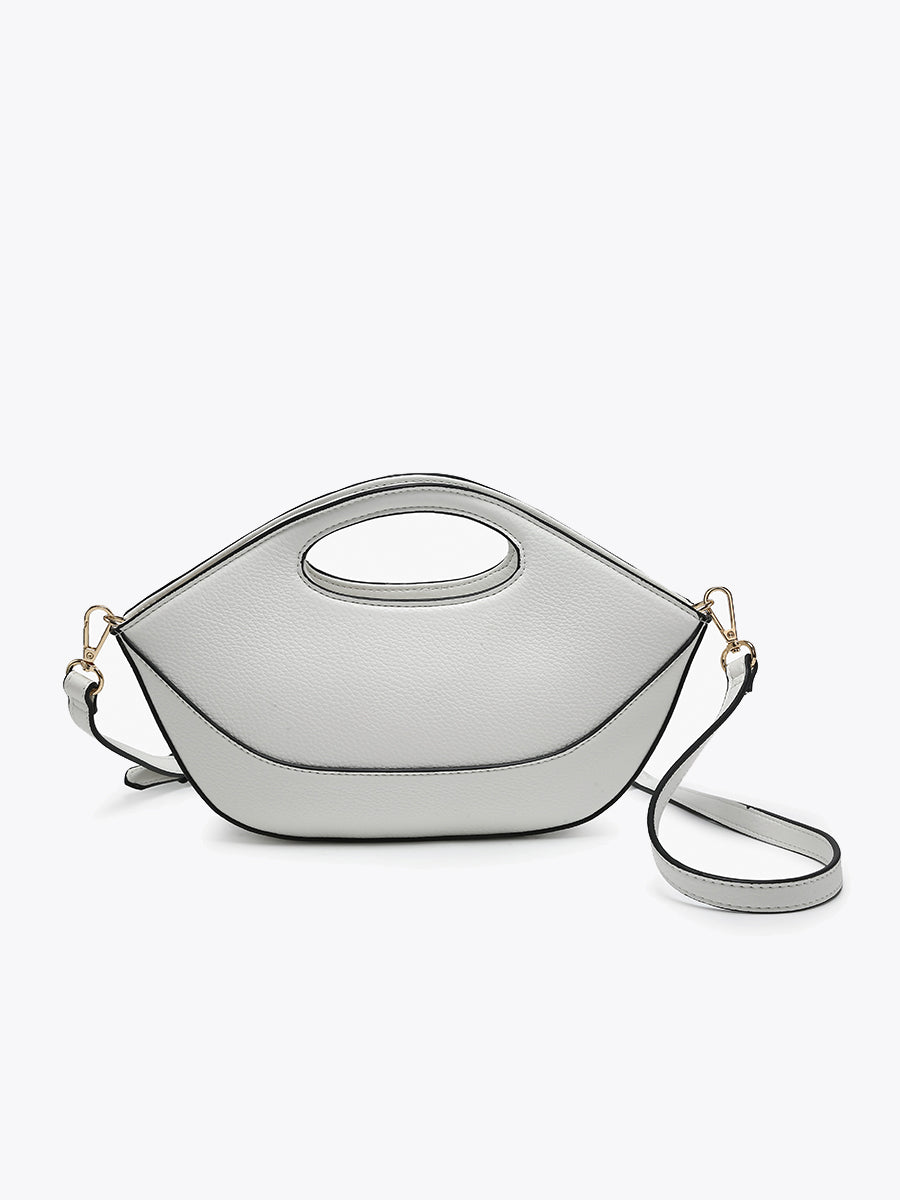 Laurel Vegan Satchel/Clutch Off White - Jen & Co. vegan handbag