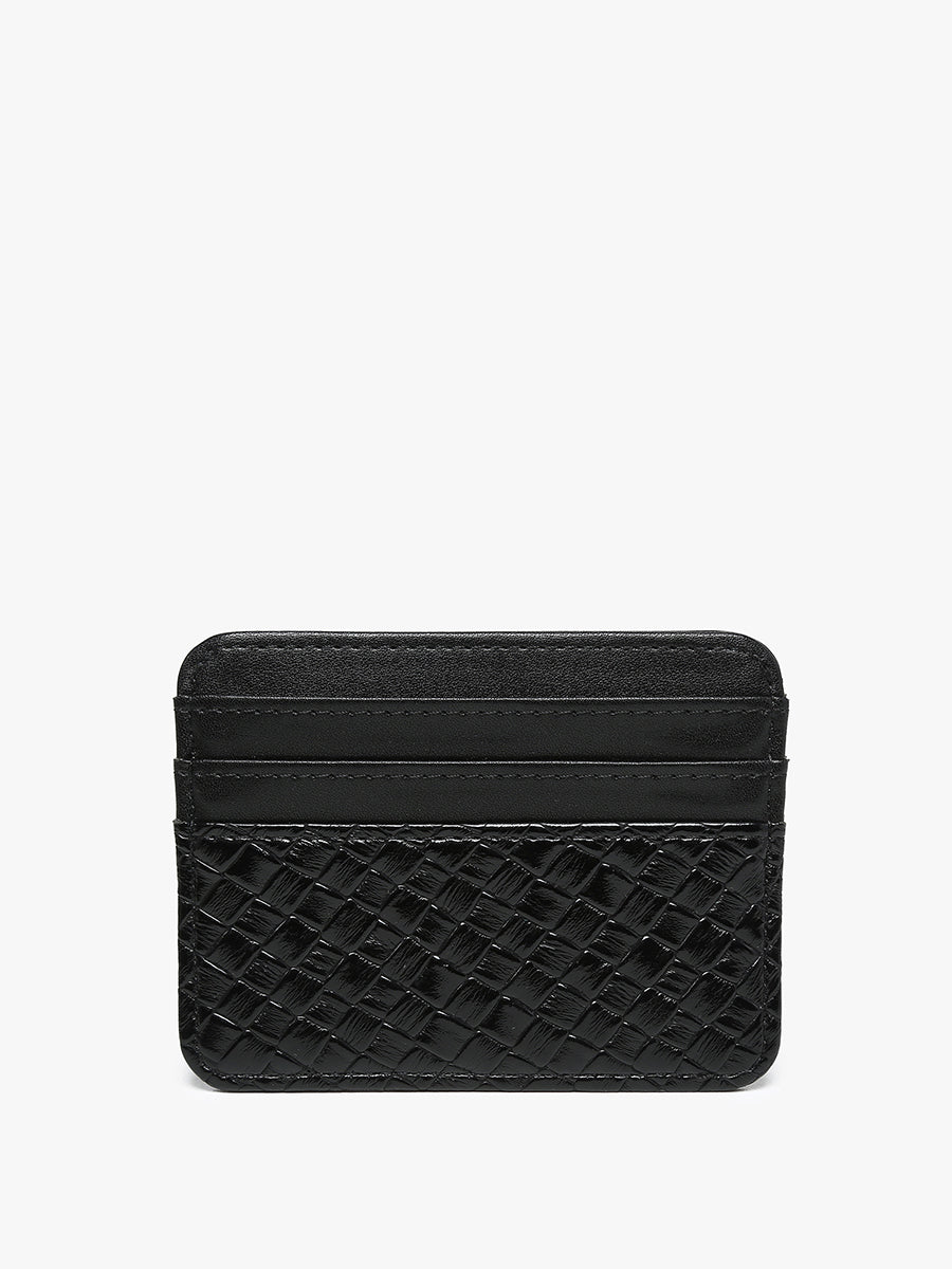 Fatima Vegan Woven Wallet Black - Jen & Co. vegan handbag