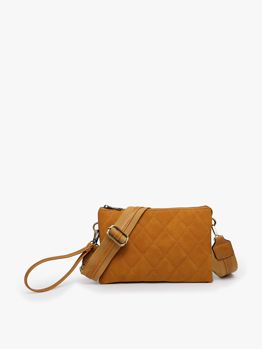 Izzy Vegan Quilted Crossbody Mustard - Jen & Co. vegan handbag