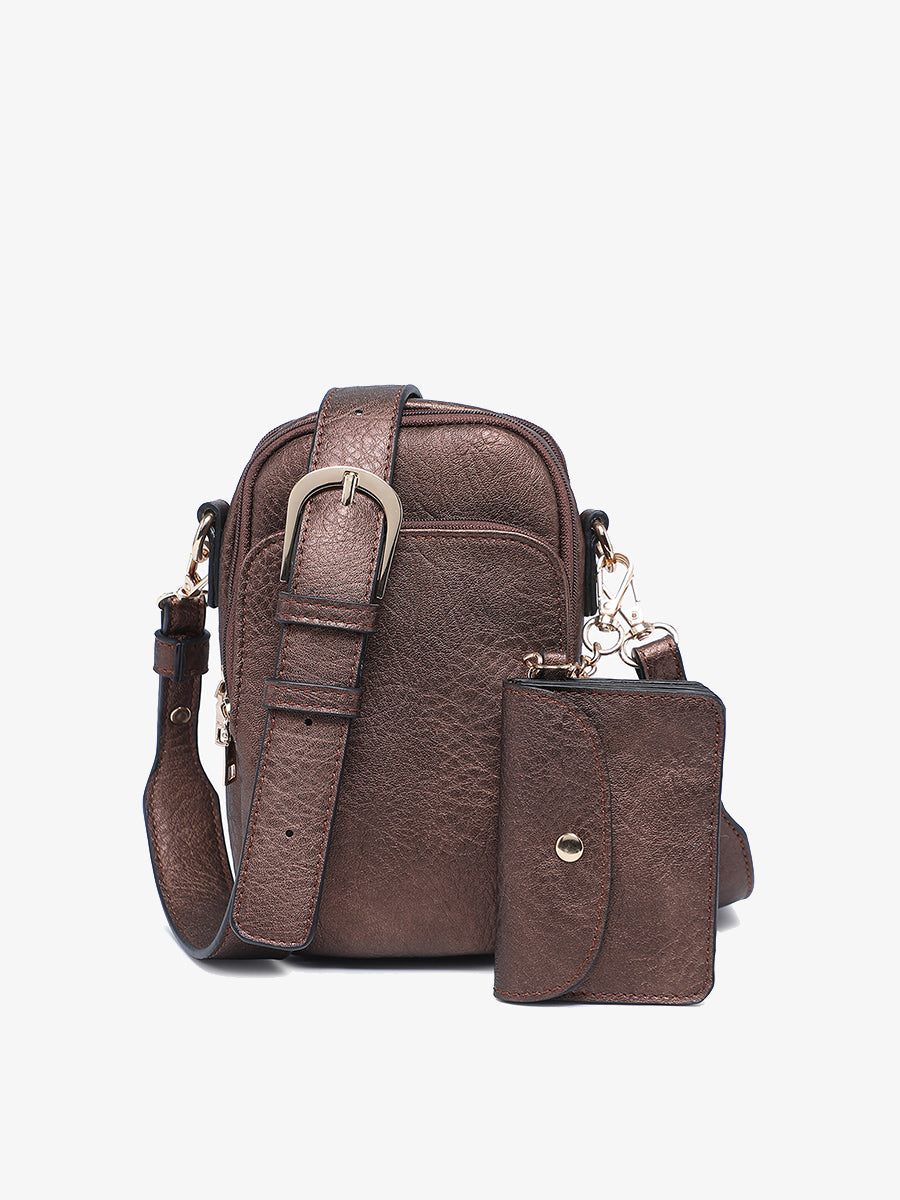 Parker Vegan Crossbody Cocoa Pearl - Jen & Co. vegan handbag