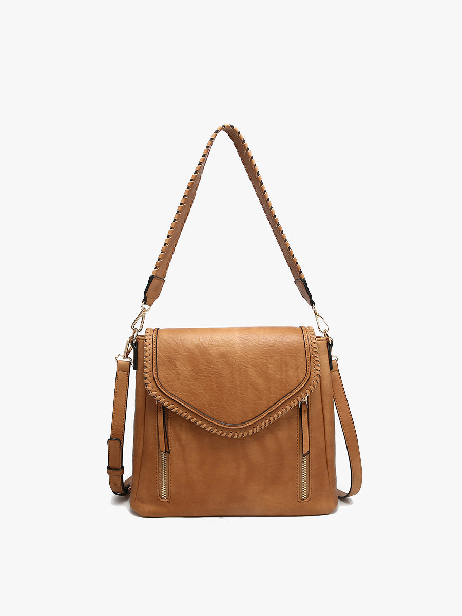 Lorelei Vegan Crossbody Caramel - Jen & Co. vegan handbag