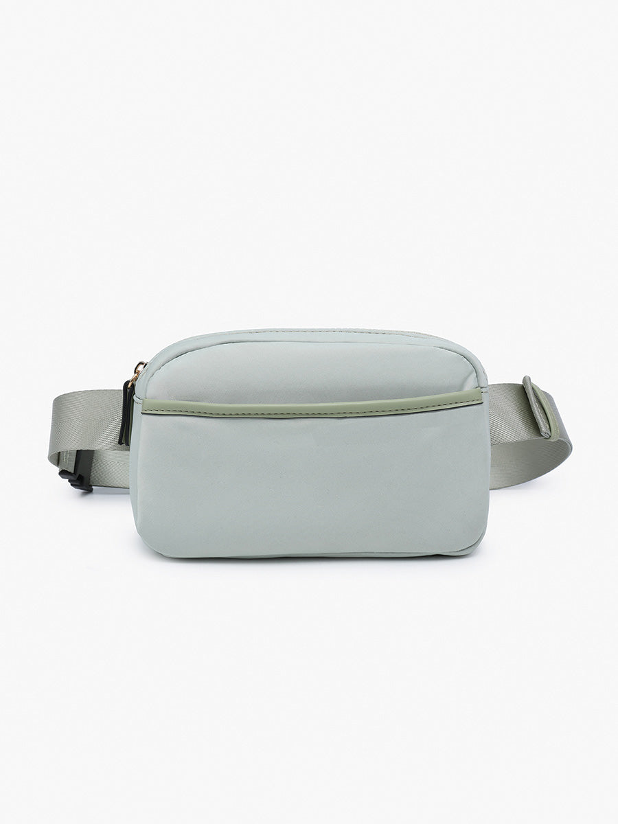 Cora Nylon Belt Bag Sage - Jen & Co. vegan handbag