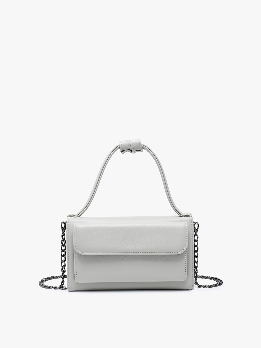 Honey Vegan Rect Chain Crossbody Lt. Grey - Jen & Co. vegan handbag