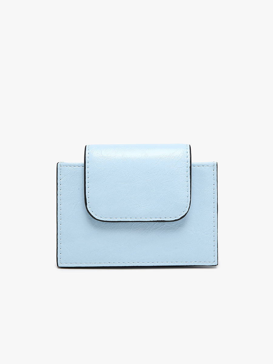 Ella Vegan RFID Mini Wallet Cloud Blue - Jen & Co. vegan handbag