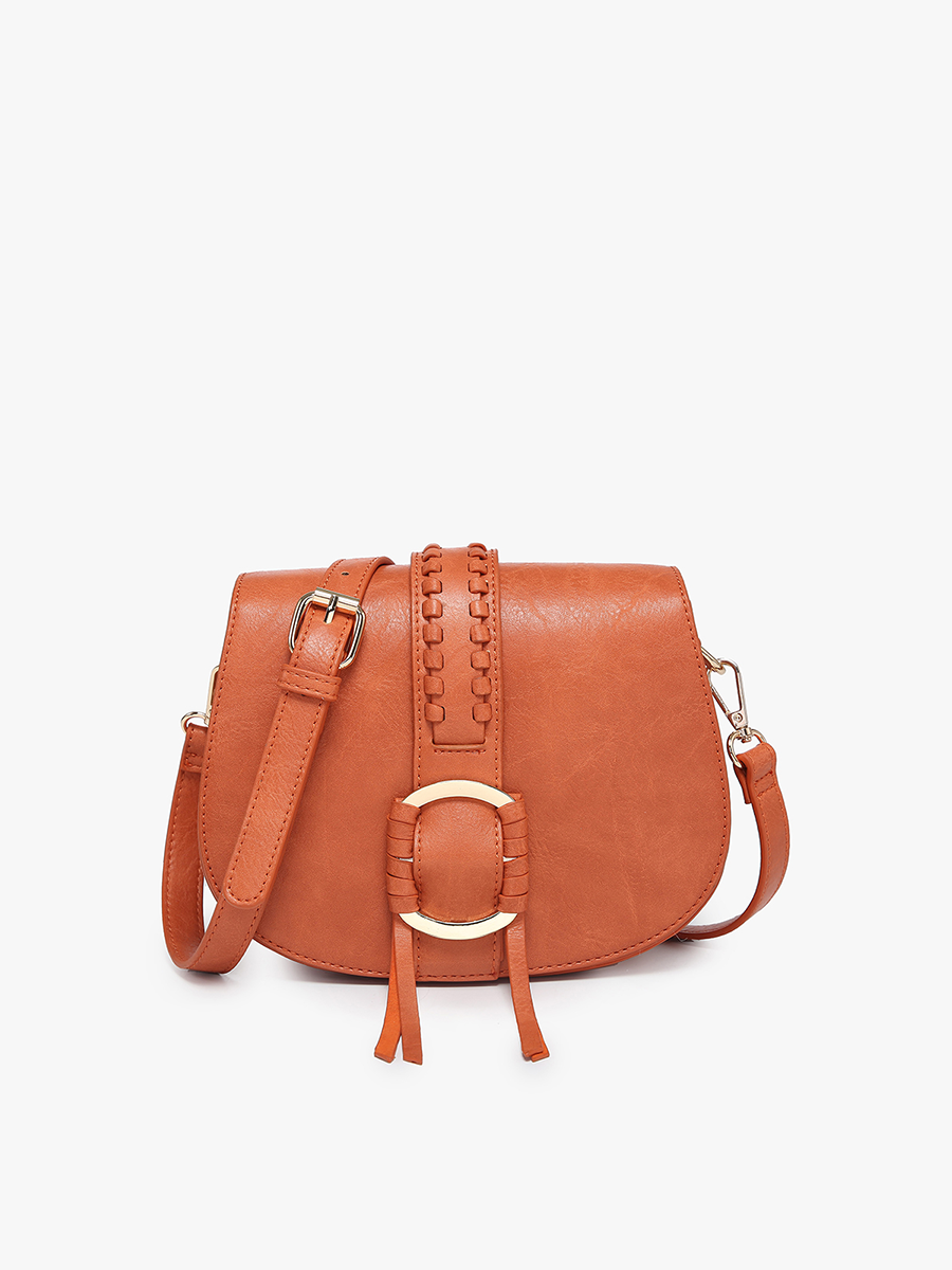 Georgie Vegan Front Detail Crossbody in Ginger - Jen & Co. vegan handbag