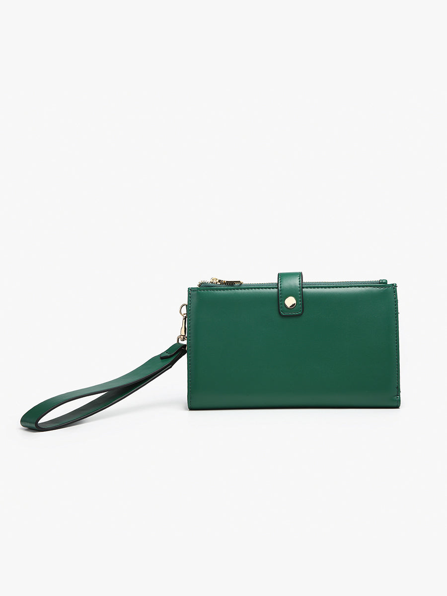 Lark Vegan Wallet/Wristlet in Green - Jen & Co. vegan handbag