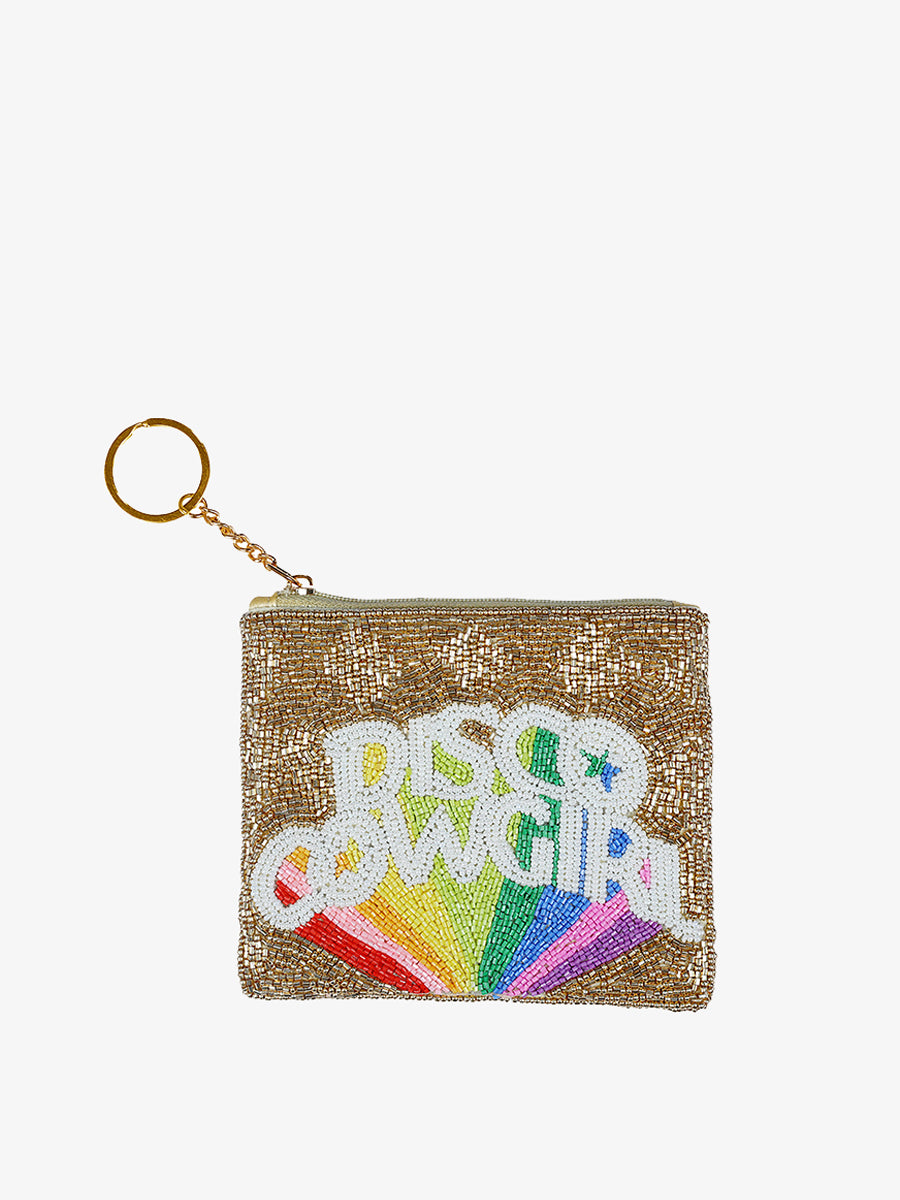 Ricki Beaded Coin Pouch Disco Cowgirl - Jen & Co. vegan handbag