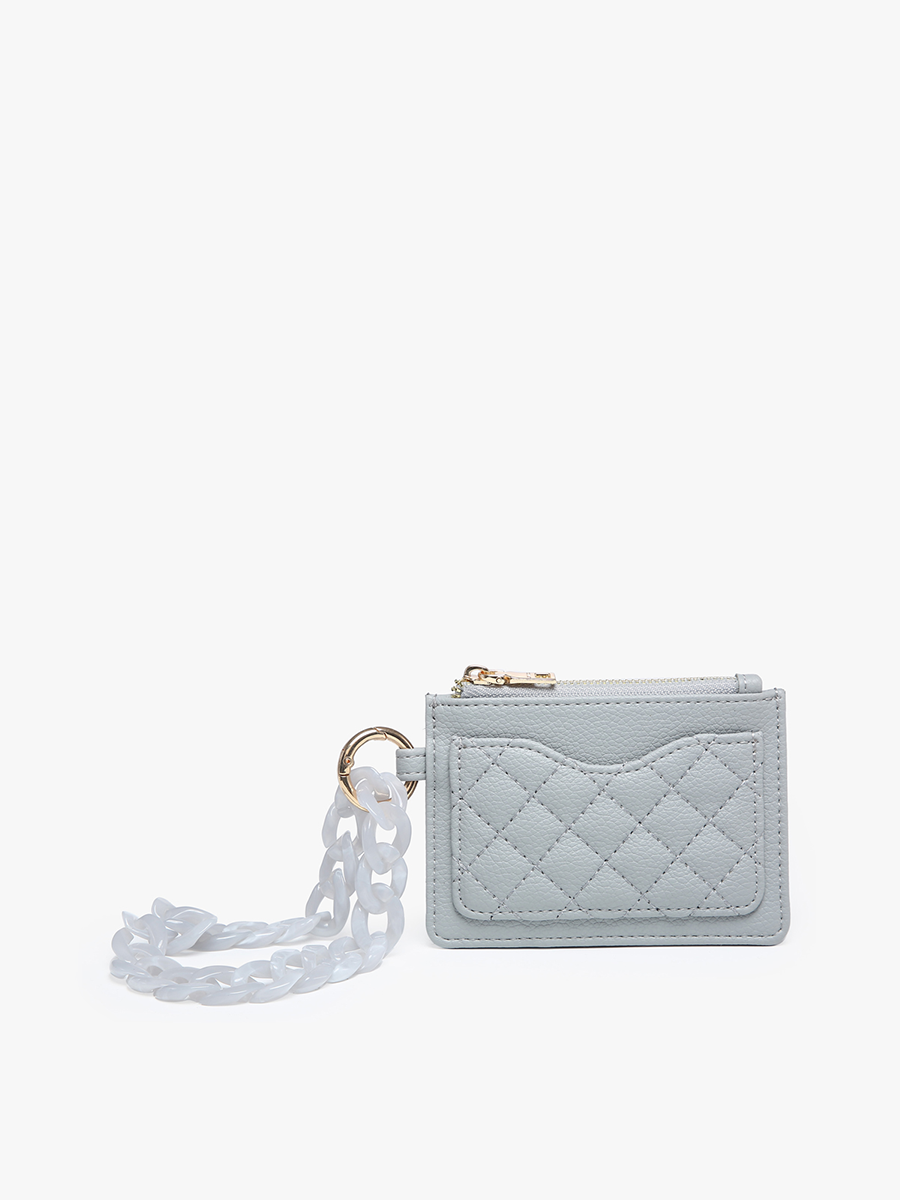 Rhodes Vegan Quilted Bangle in Grey - Jen & Co. vegan handbag