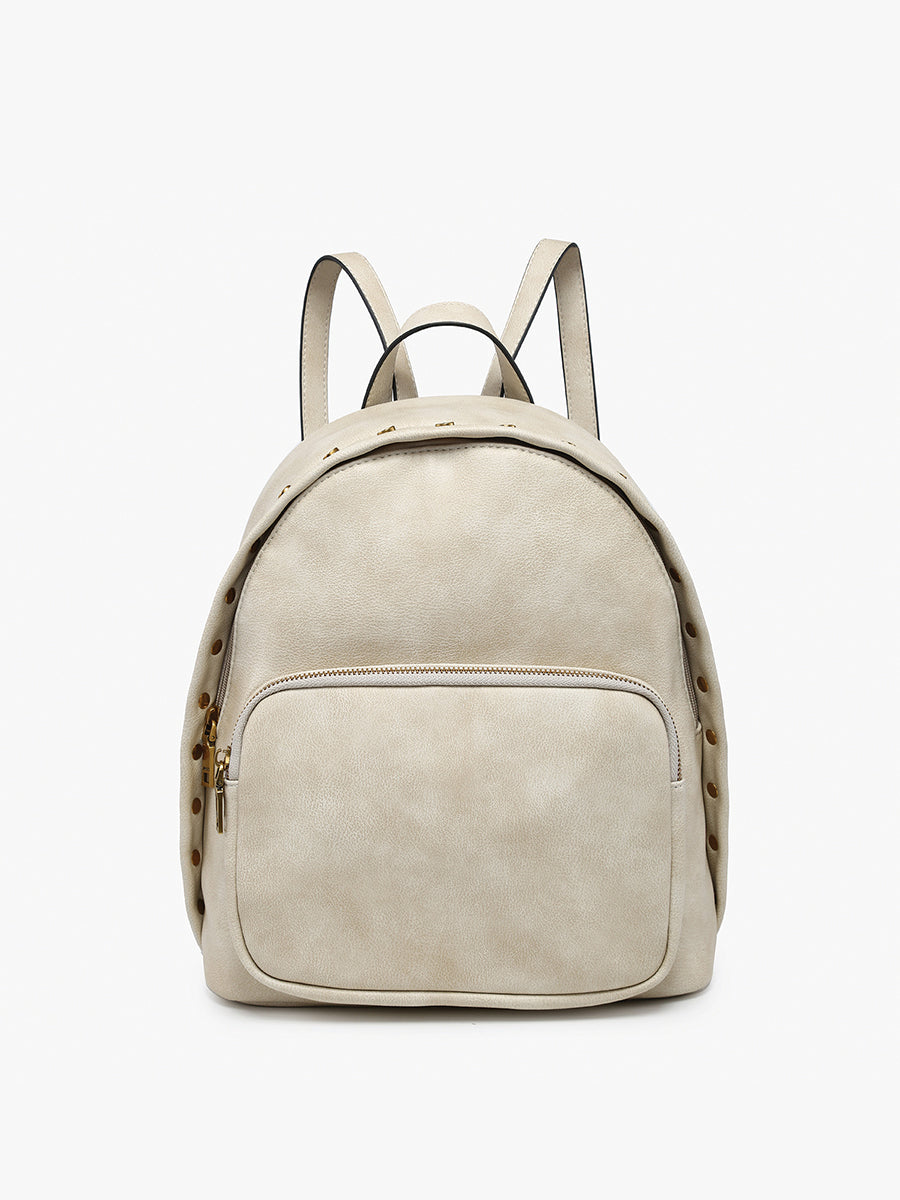 Sariya Vegan Studded Backpack Off White - Jen & Co. vegan handbag
