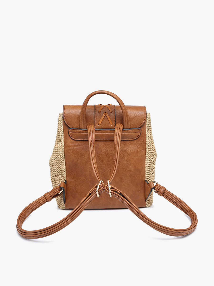 Eleanora Straw Backpack Pink