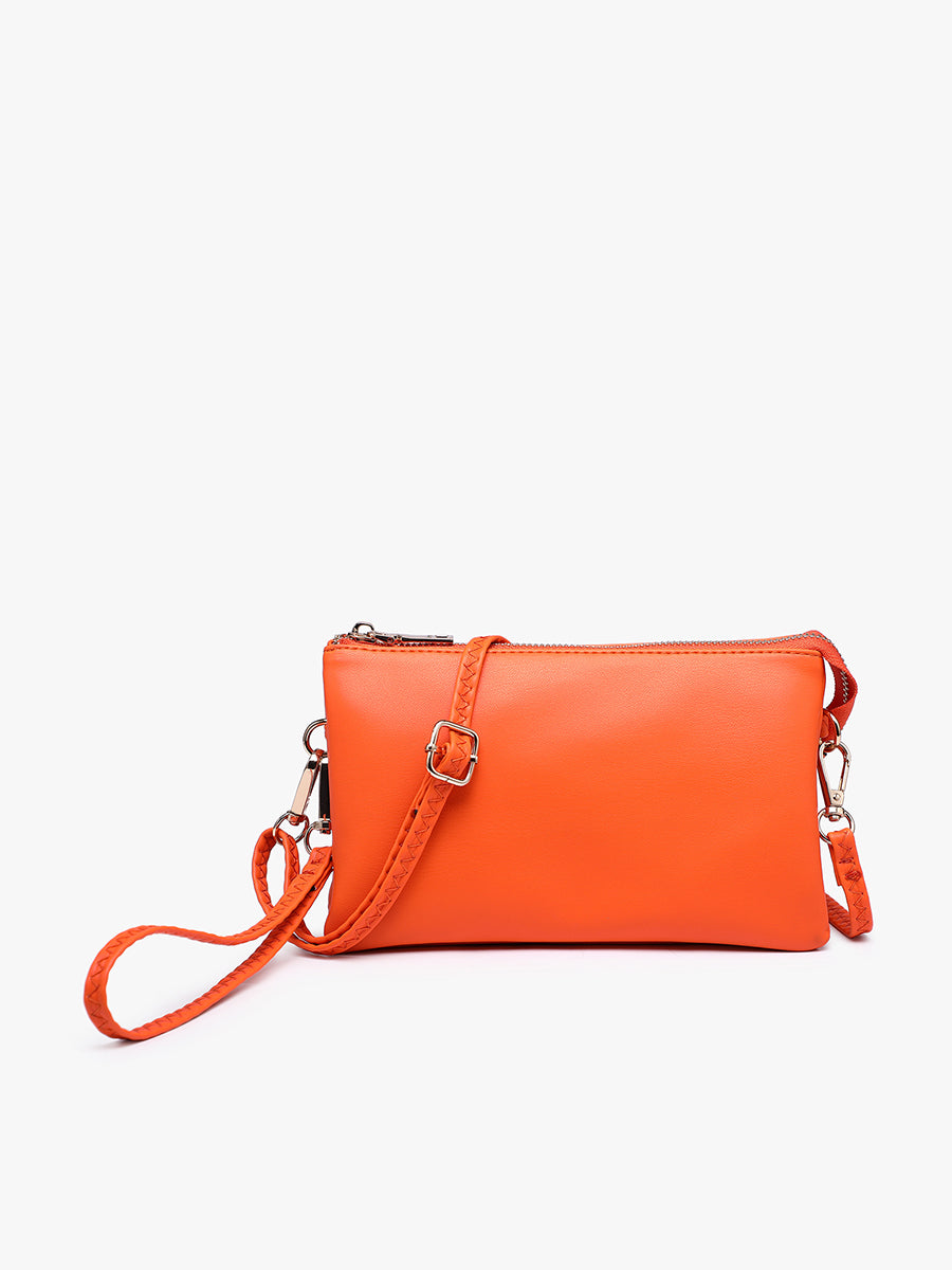 Riley Vegan Crossbody in Neon Orange - Jen & Co. vegan handbag