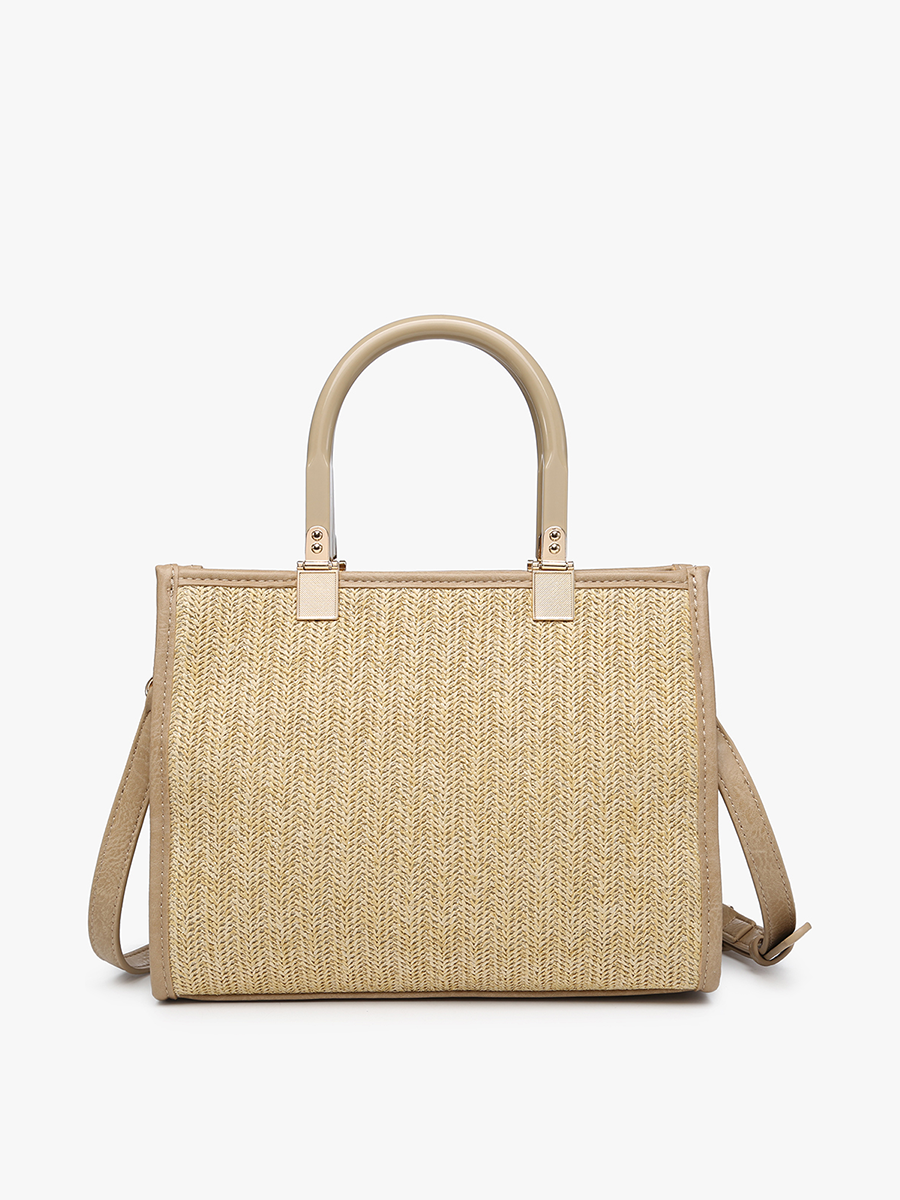Kaya Vegan Rattan Satchel in - Jen & Co. vegan handbag