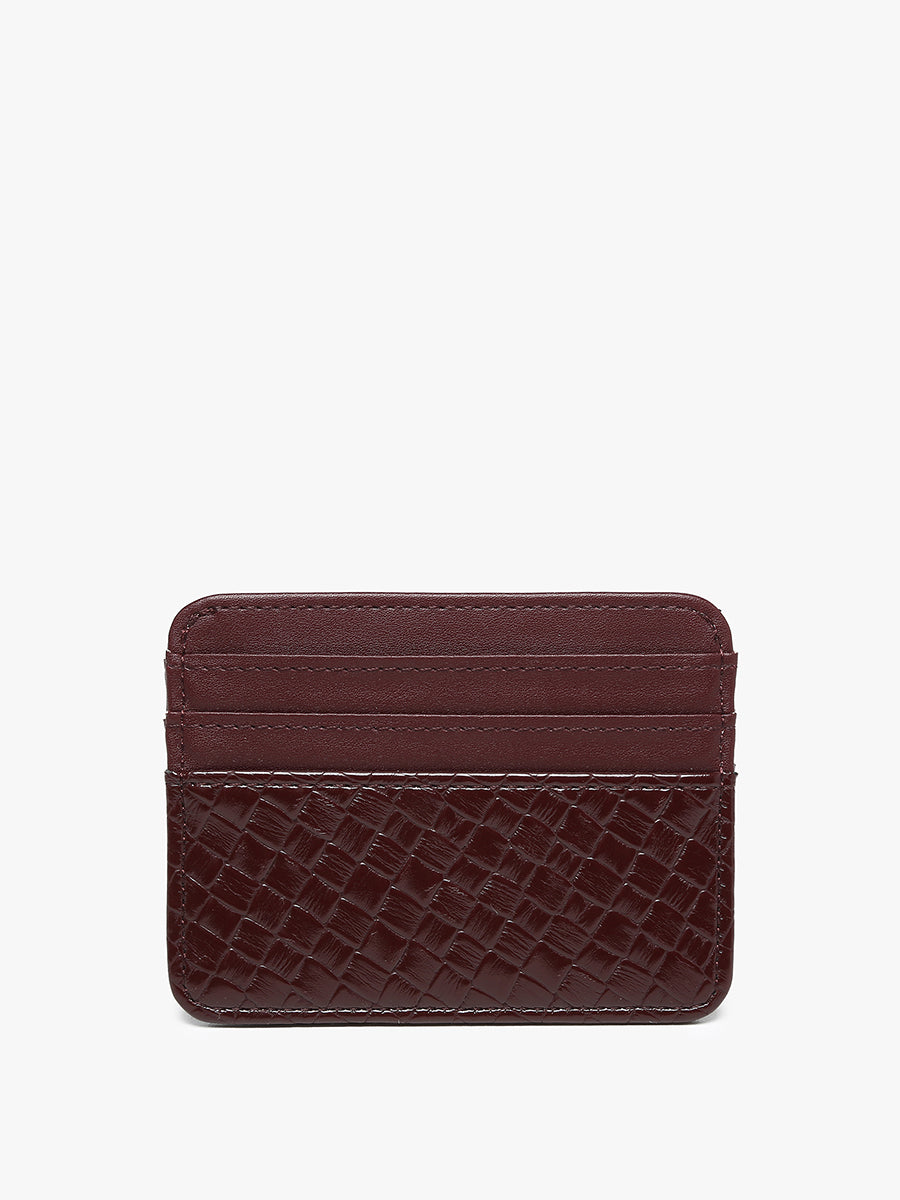 Fatima Vegan Woven Wallet Sangria - Jen & Co. vegan handbag
