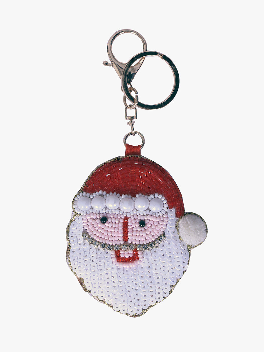 Beaded Bag Charm Santa - Jen & Co. vegan handbag