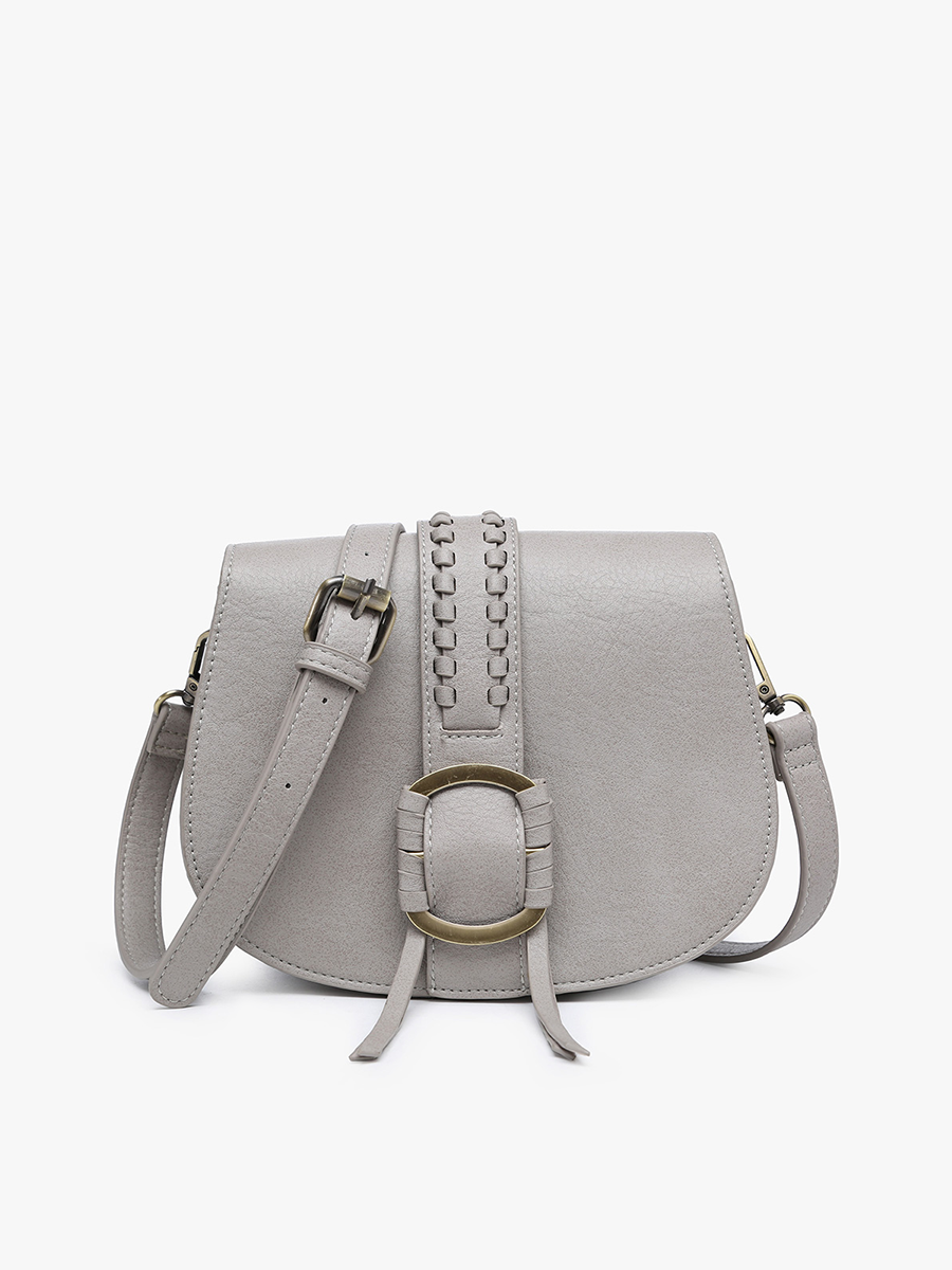 Georgie Vegan Front Detail Crossbody Grey - Jen & Co. vegan handbag