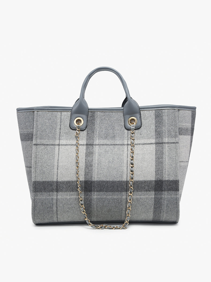 Kristina Vegan Satchel in Grey - Jen & Co. vegan handbag