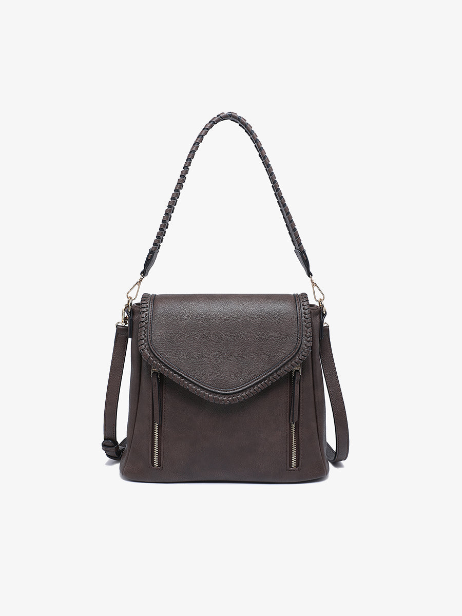 Lorelei Vegan Crossbody Espresso - Jen & Co. vegan handbag