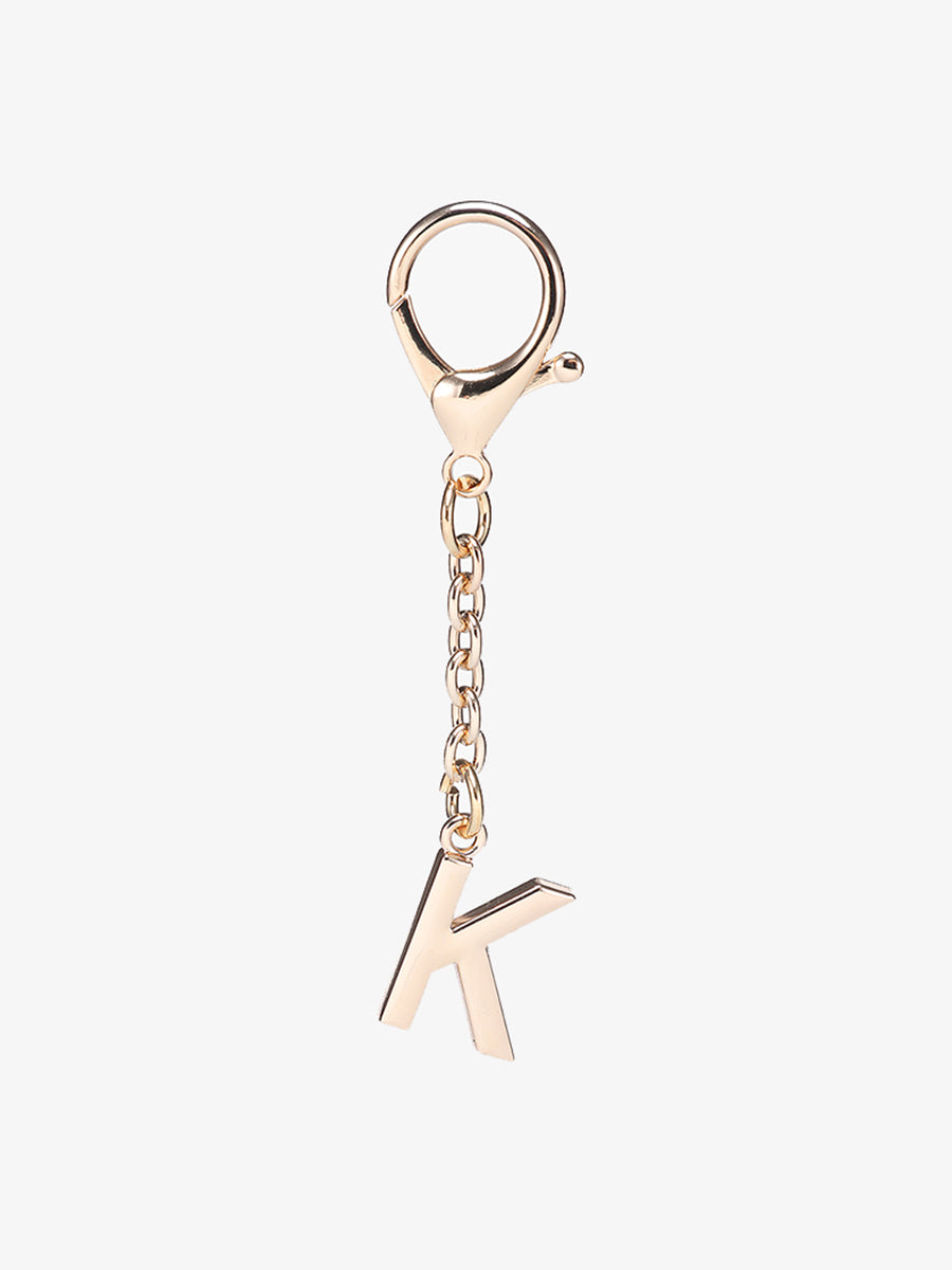 Letter Bag Charm Metal K - Jen & Co. vegan handbag